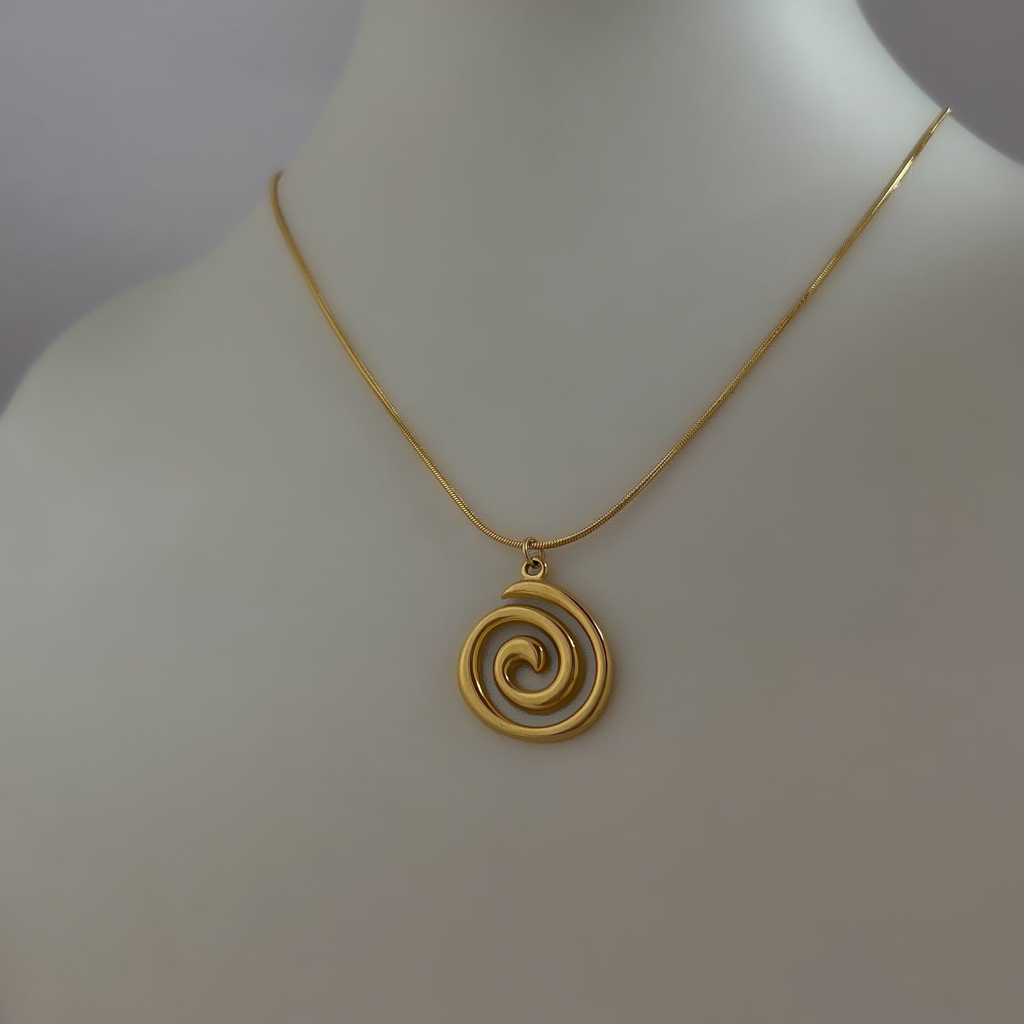 18K Gold Plated Spiral Necklace