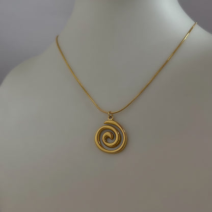 18K Gold Plated Spiral Necklace