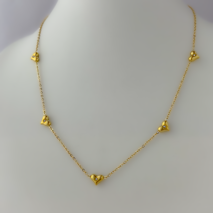 18K Gold Plated Dainty Heart with AD stone Necklaces.