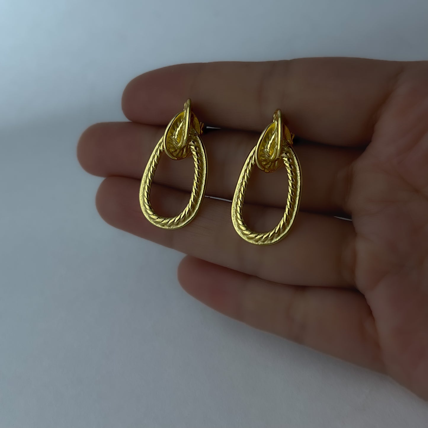 18K Gold Plated Knot Drop Earrings