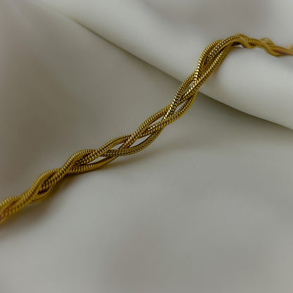 18K Gold Plated Braided Necklace