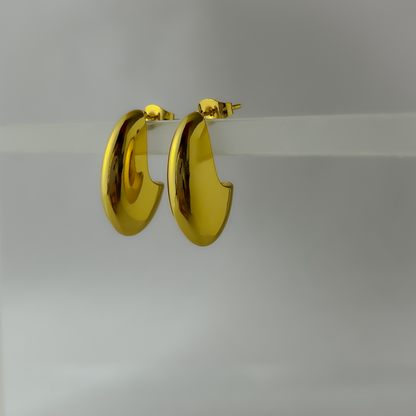 18K Gold Plated Half Moon Earrings