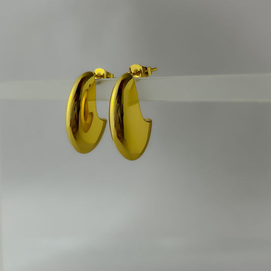 18K Gold Plated Half Moon Earrings