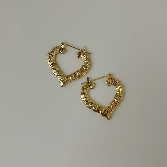 Light Weight Chunky Heart Hoops