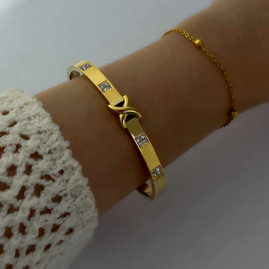 18K Gold Plated AD Stone Minimal Bracelets