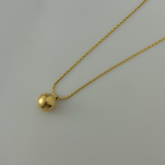 18K Gold Plated Solid Round Necklace