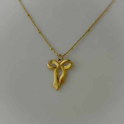 18K Gold Plated Ribbon Style Pretty Necklace