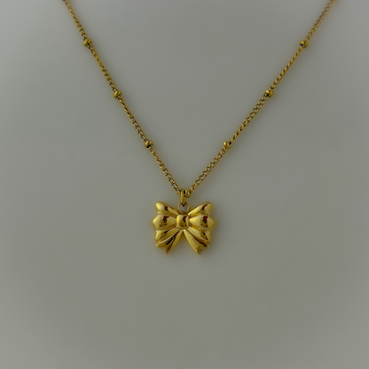 18K Gold Plated Elegant Bow Necklace