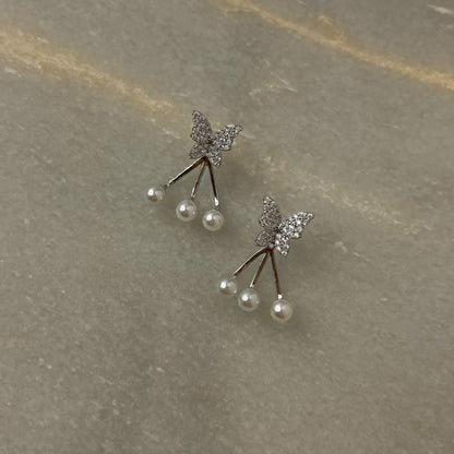 Stainless Steel 2in1 Butterfly Earrings