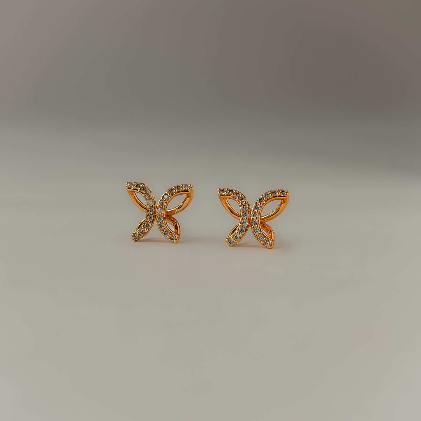 18K Gold Plated Butterfly Stud Earrings