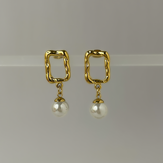 18K Gold Plated Pearl Drop Earrings