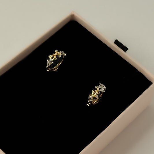 18K Gold Plated Two Tone Hoop Earrings