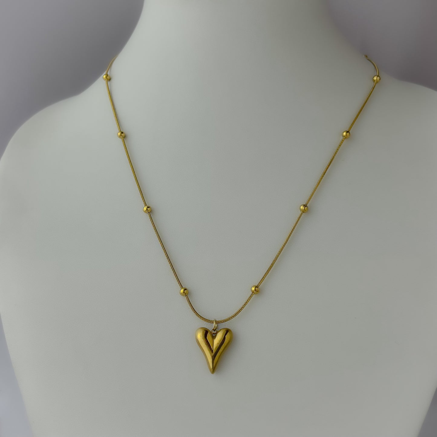 18K Gold Plated Vintage Heart Necklace