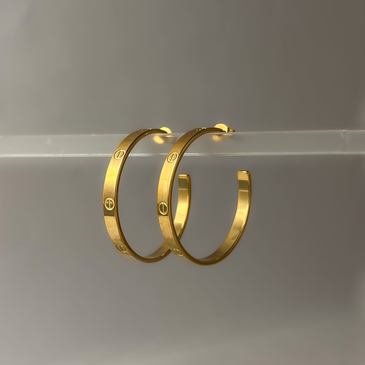 18K Gold Plated Luxury Half Hoops