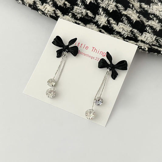 Korean Bow Drop Earrings