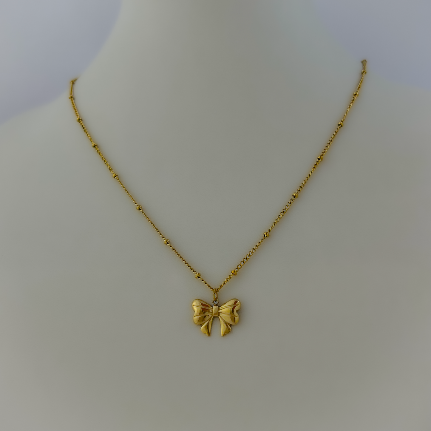 18K Gold Plated Elegant Bow Necklace