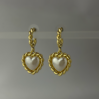 Korean Heart Drop Earrings