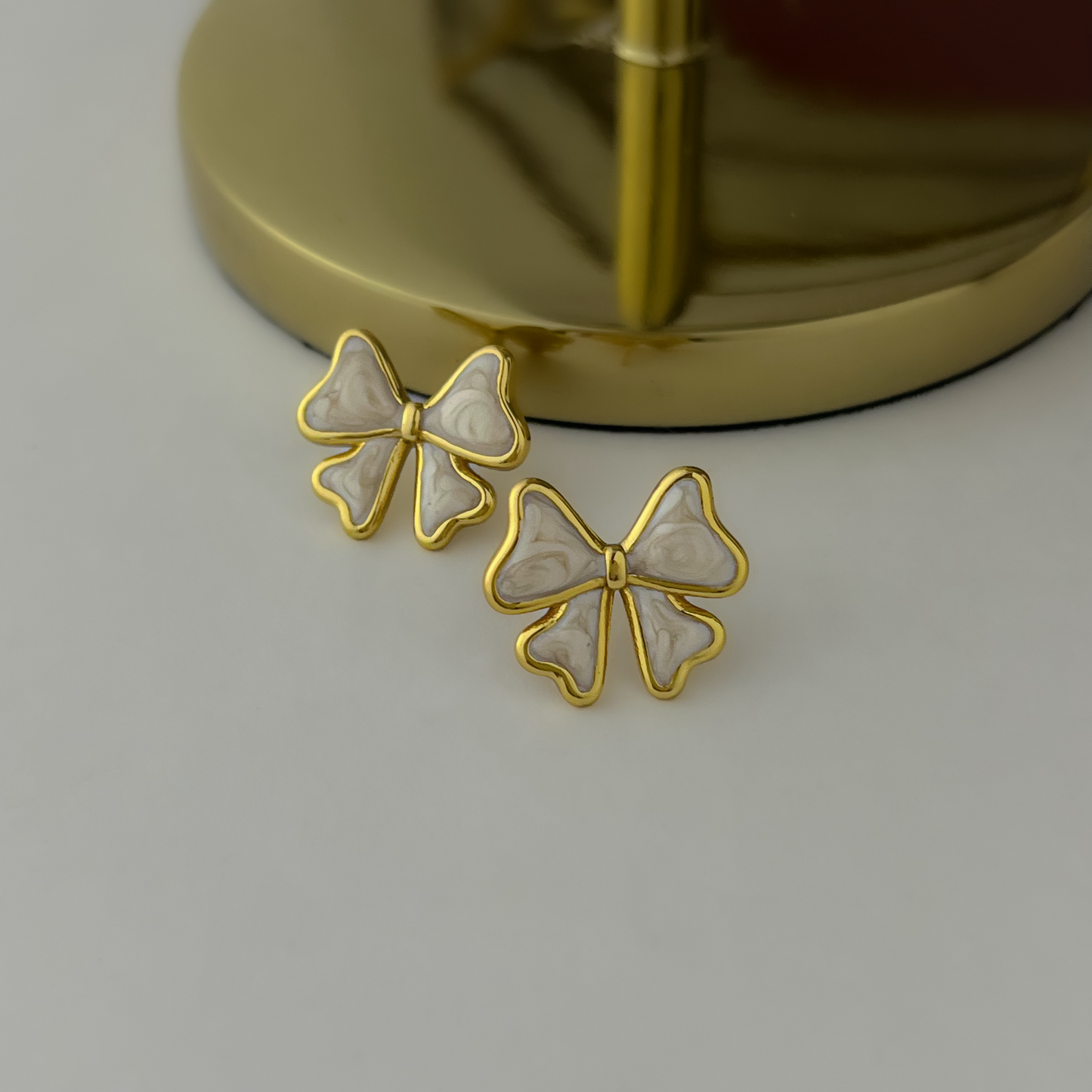 18K Gold Plated Cute Bow Earrings