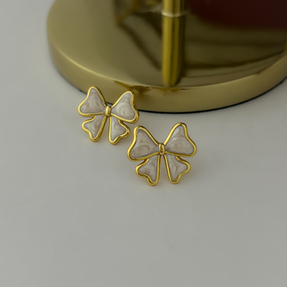 18K Gold Plated Cute Bow Earrings