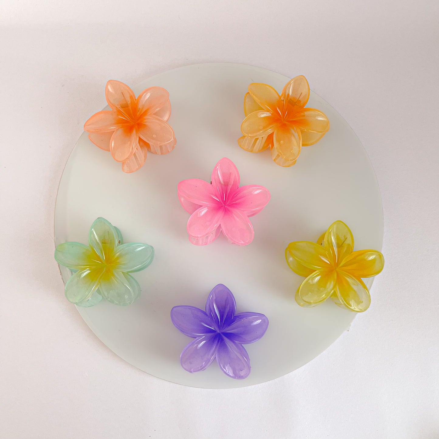 Glossy Flower Claw Clips