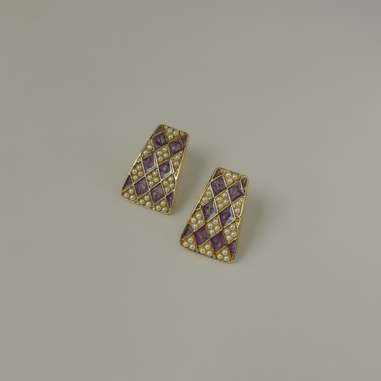 Korean Pearly Purple Earrings