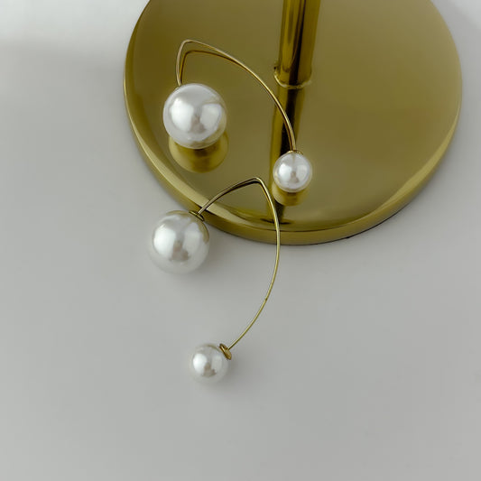 Korean Double Drop Pearl Earrings