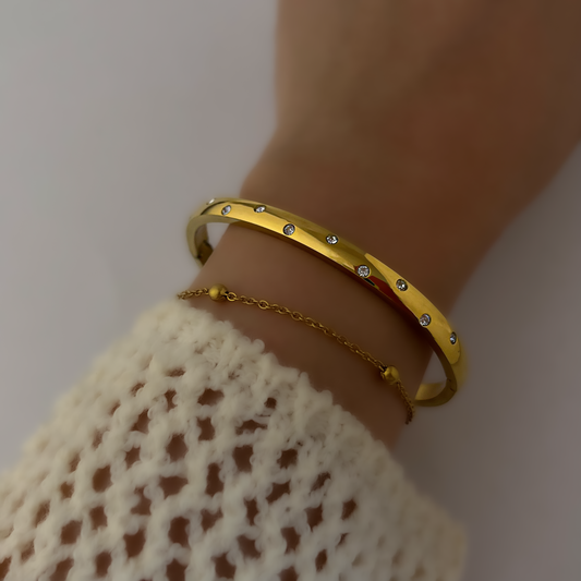 18K Gold Plated Spark AD Stone Bracelets