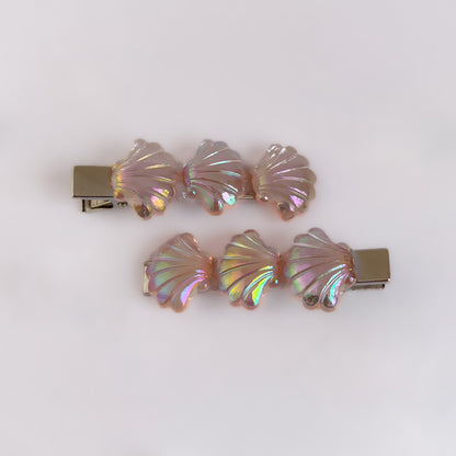 Mermaid Shell Alligator Pair Clips