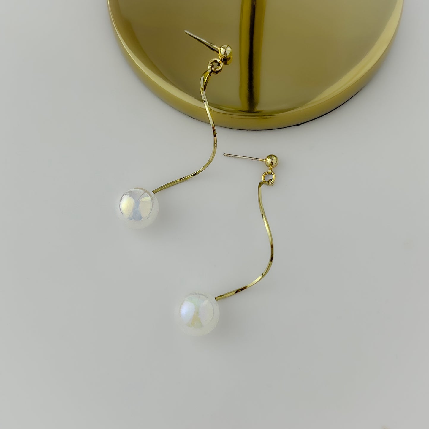 Korean Twisted Pearl Drop Earrings