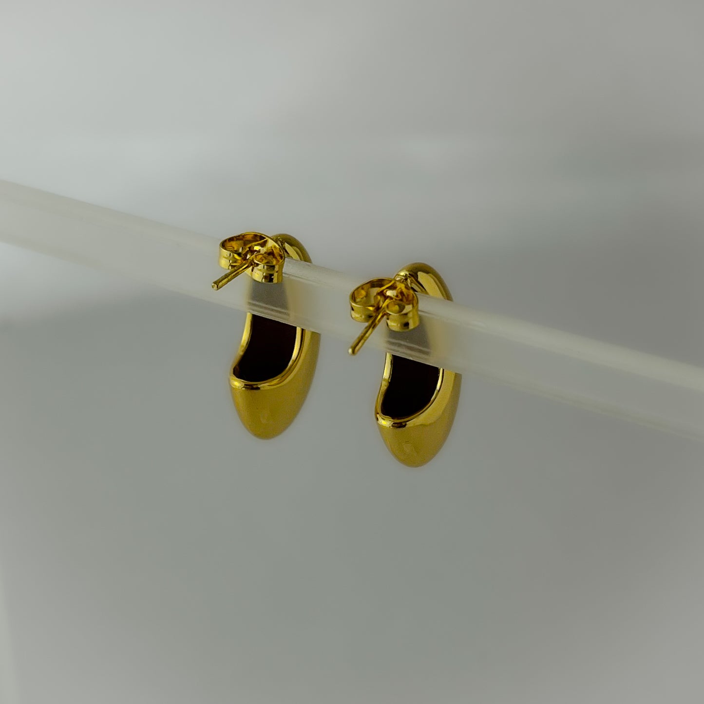 18K Gold Plated Half Moon Earrings