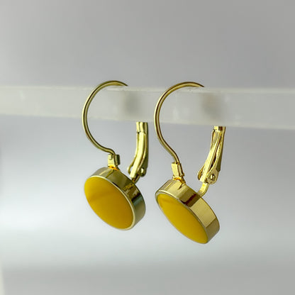 Korean Yellow Drop Hoops