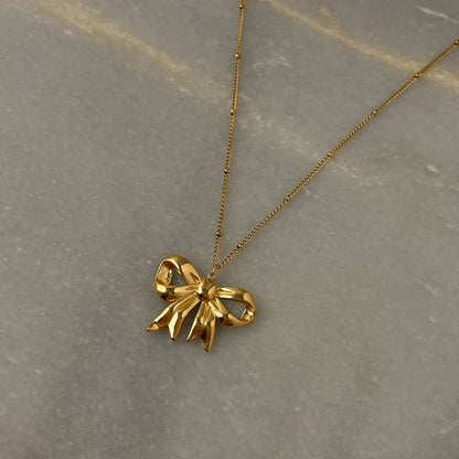 18K Gold Plated Chic Bow Necklace