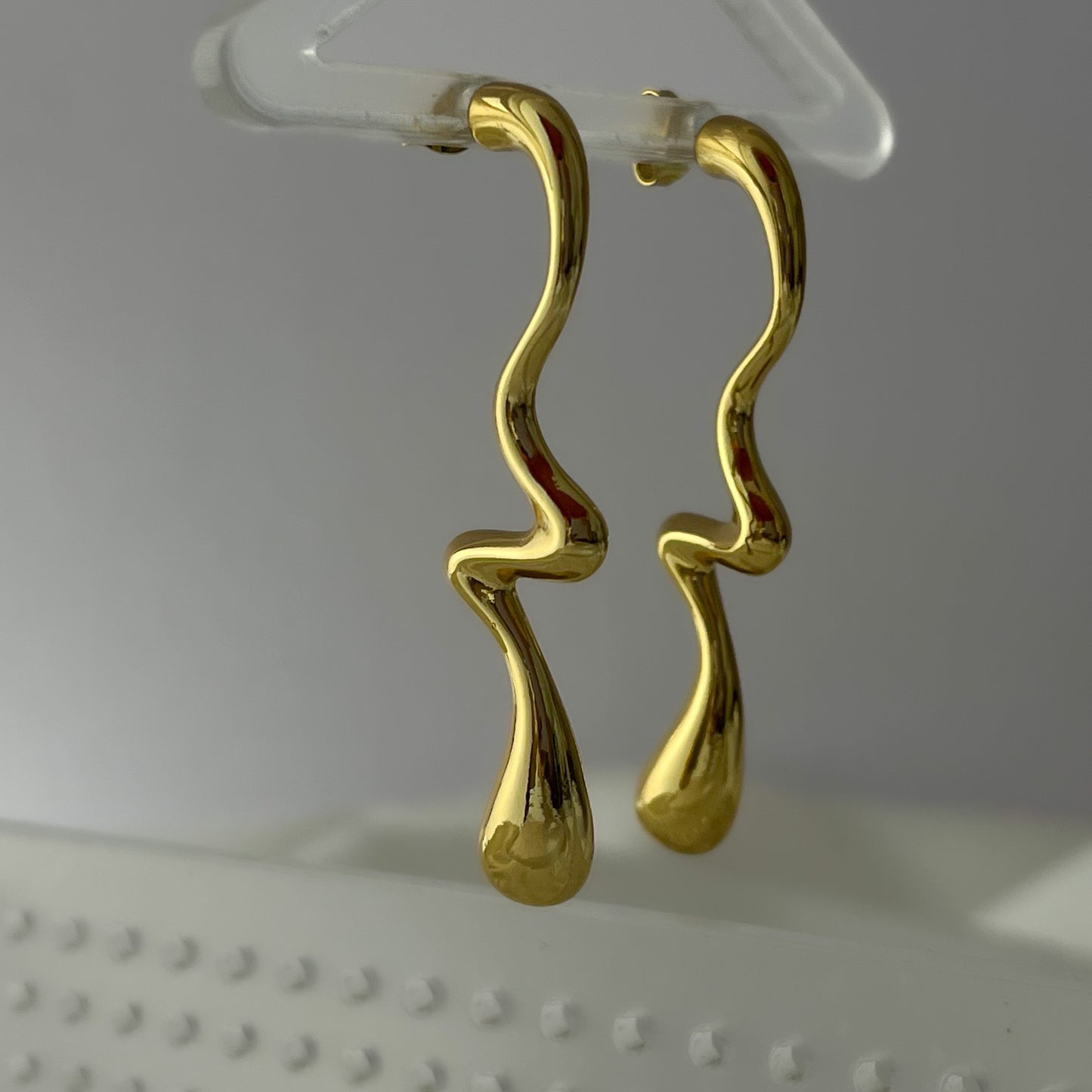 18K Gold Plated River-Bend Statement Earrings