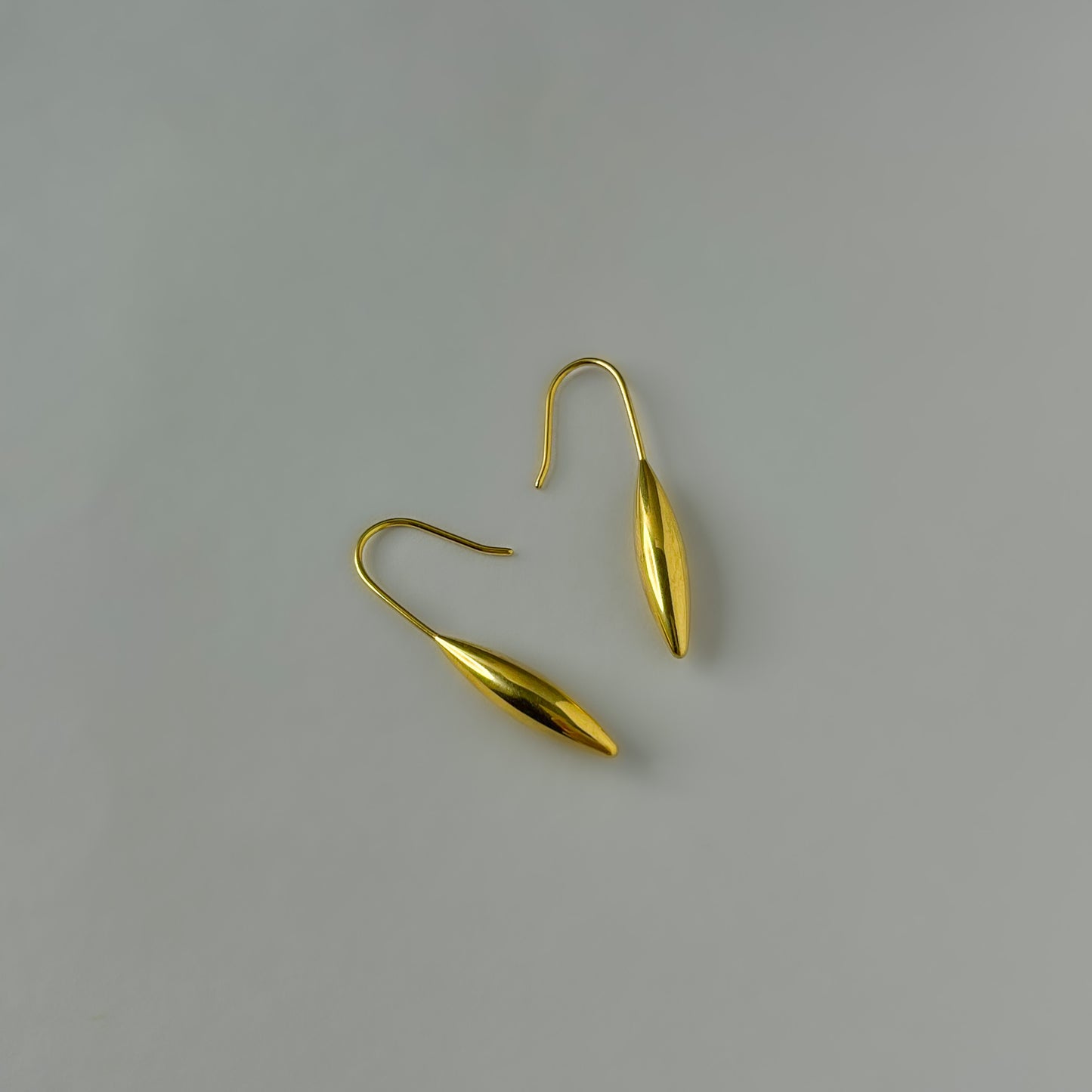 18K Gold Plated Solid Drop Earrings