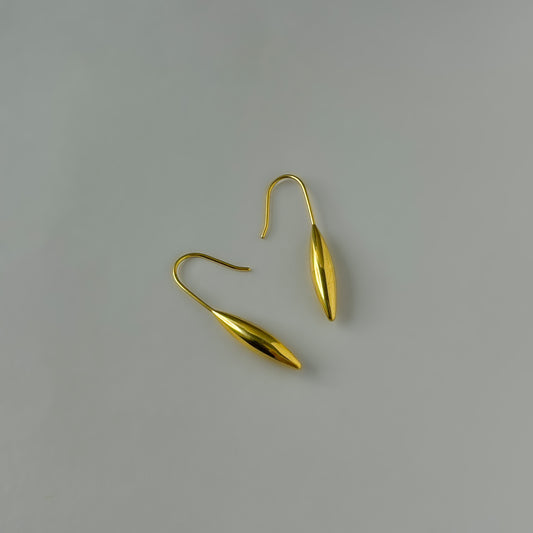 18K Gold Plated Solid Drop Earrings