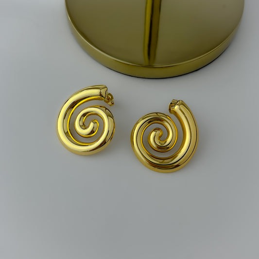 18K Gold Plated Spiral Earrings