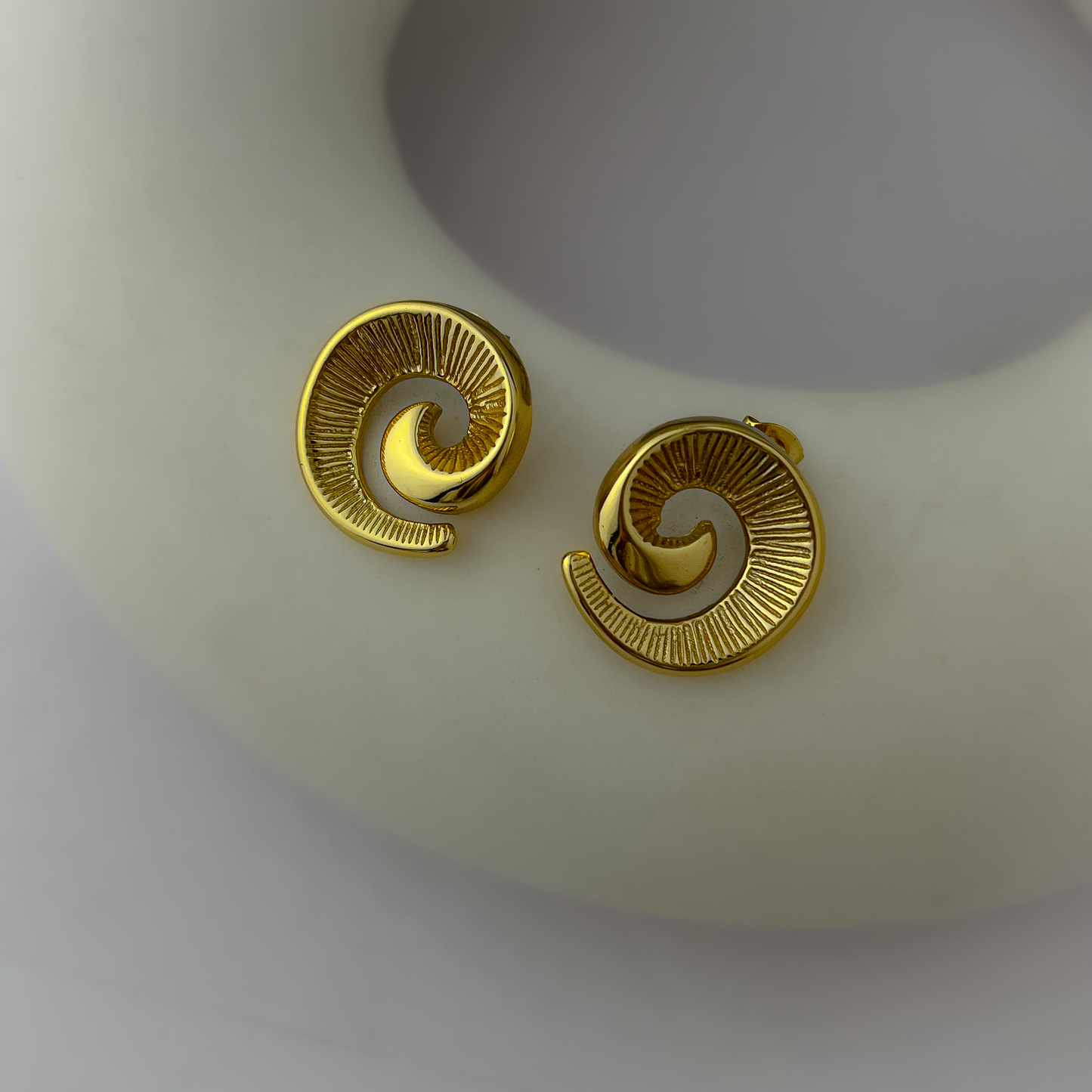 18K Gold Plated Precious Fossil Earrings