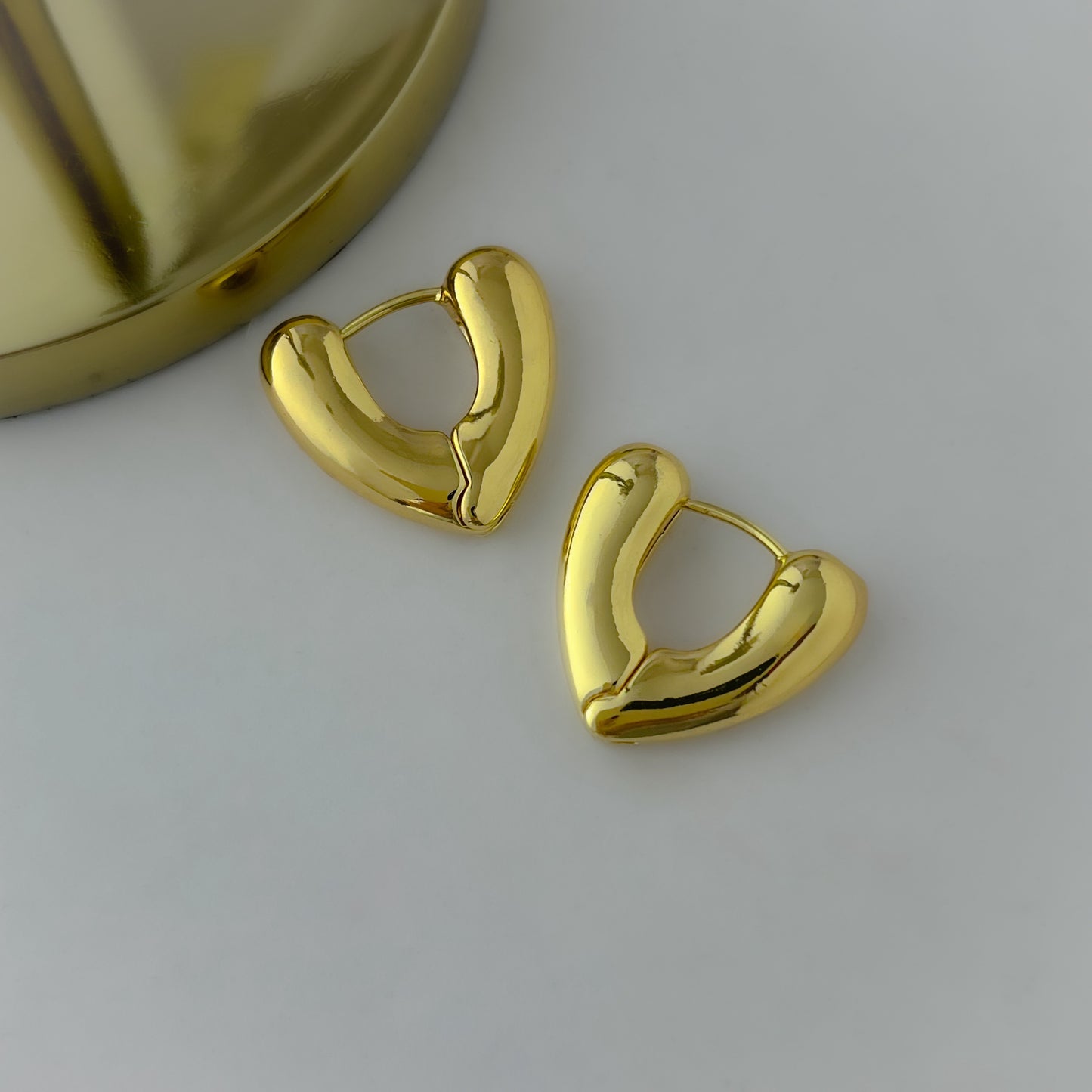 Stainless Steel Statement Heart Hoop Earrings