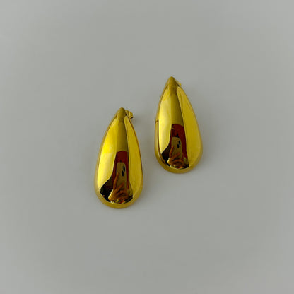 18K Gold Plated Sleek Statement Earrings