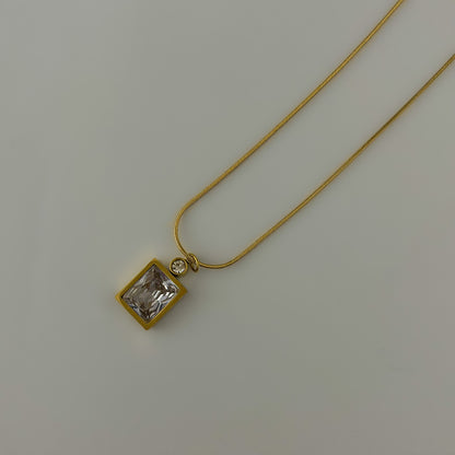 18K Gold Plated AD Stone Necklace