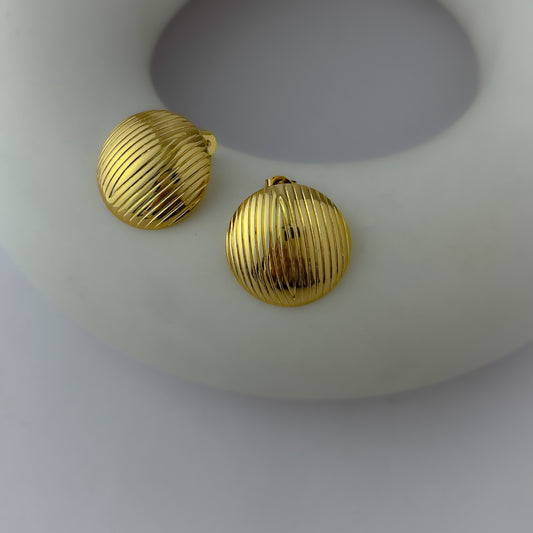 18K Gold Plated Half Spherical Earrings