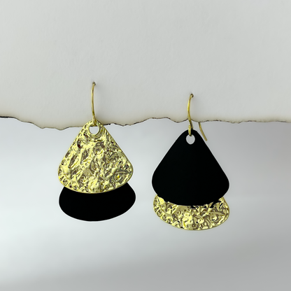 Korean Mismatch Pick Earrings - Black