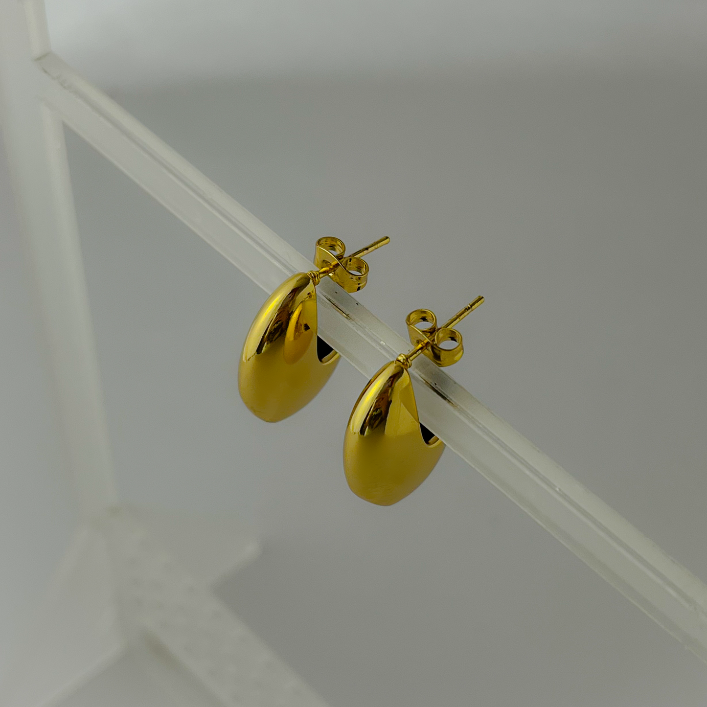 18K Gold Plated Half Moon Earrings