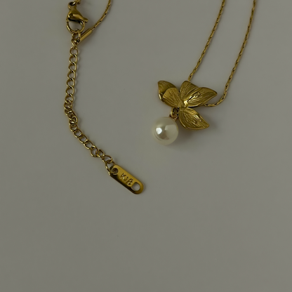 18K Gold Plated Delicate Pearl Necklace