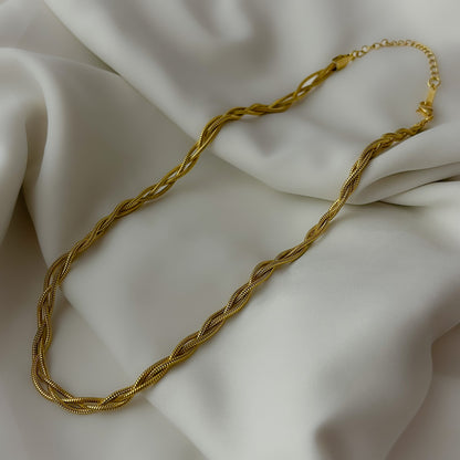 18K Gold Plated Braided Necklace