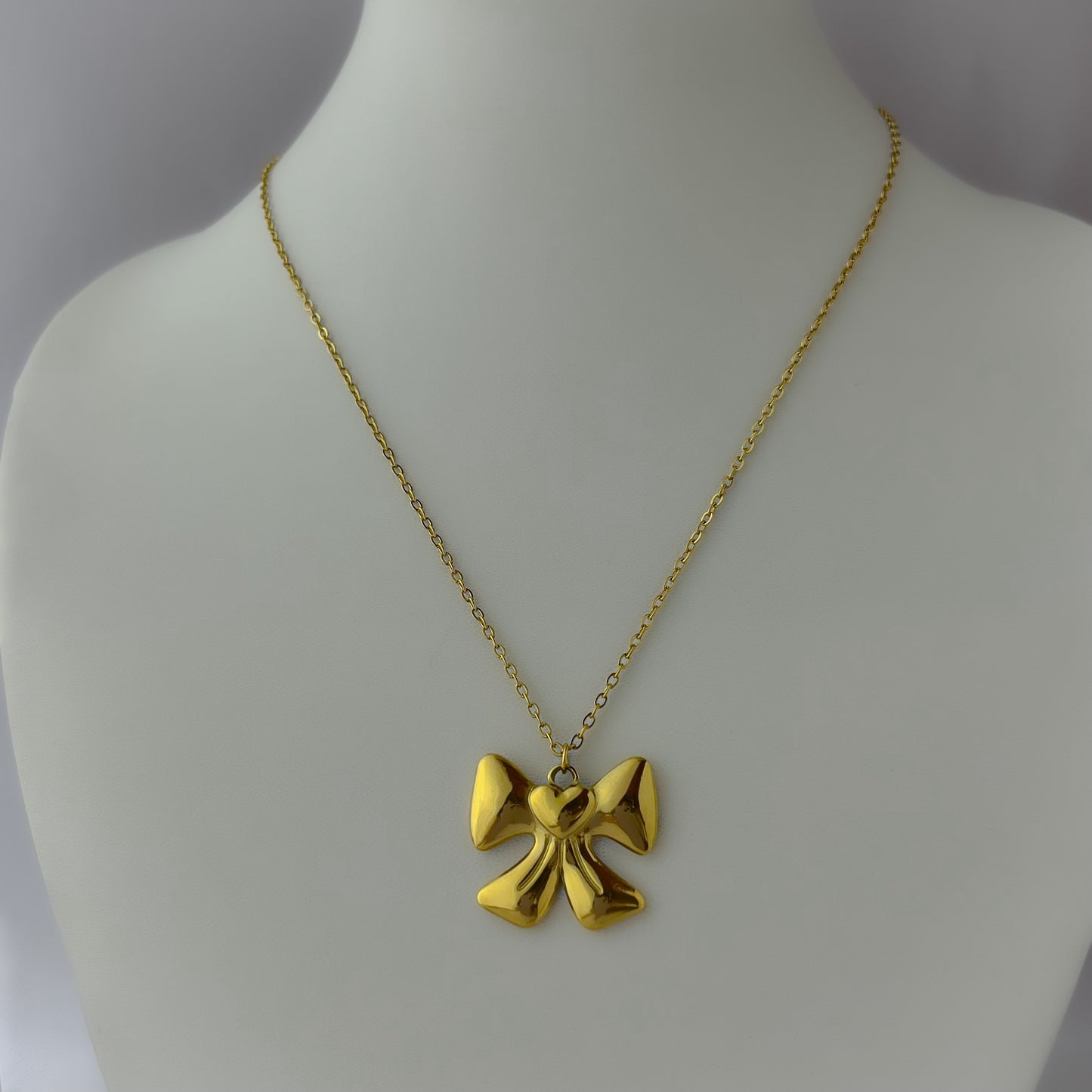 18K Gold Plated Chunky Bow Necklace