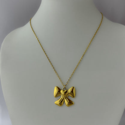 18K Gold Plated Chunky Bow Necklace