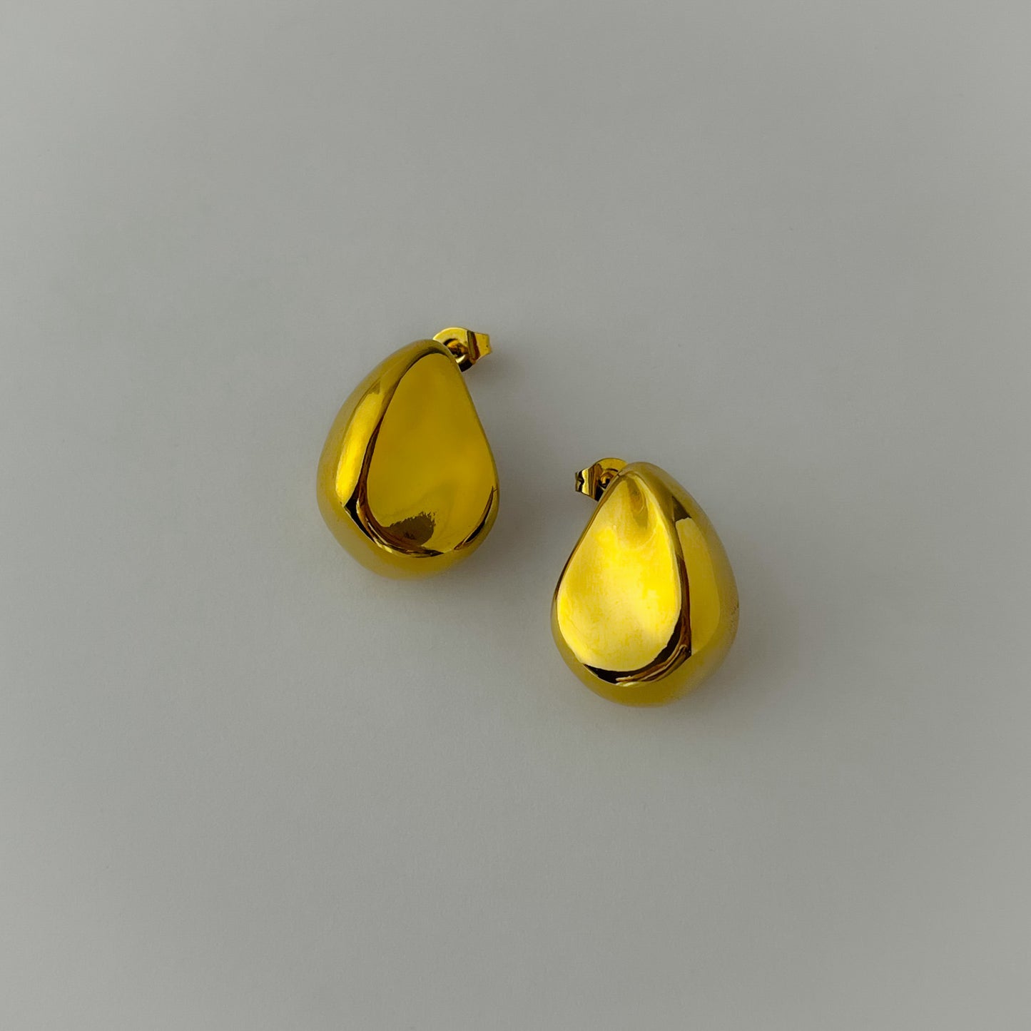 18K Gold Plated Pebble Earrings