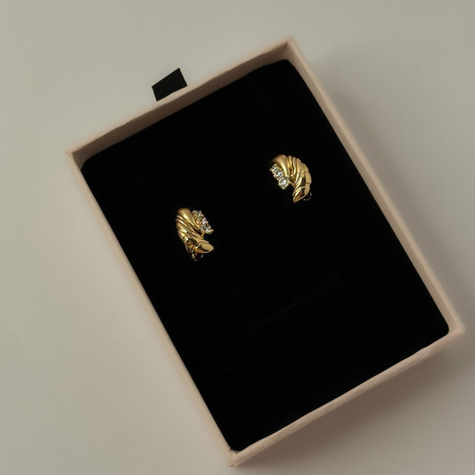 18K Gold Plated Elegant Hoops Earrings