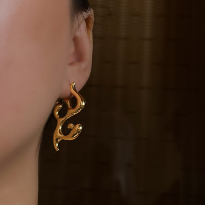 18K Gold Plated Root Earrings